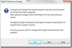 Target Framework Change