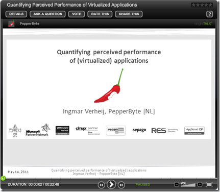 Quantifying Perceived Performance of Virtualized Applications