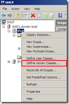 Microsoft DHCP Server - Vendor Classes #1