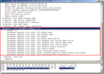 Wireshark - DHCP Discover - 55