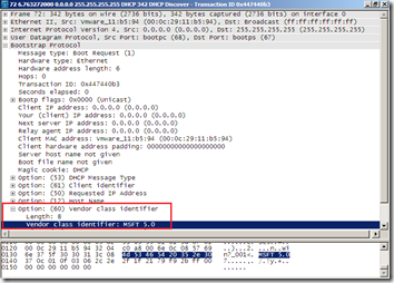 Wireshark - DHCP Discover - 60