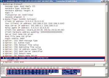 Wireshark - DHCP Offer - 43