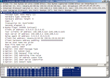 Wireshark - DHCP Offer