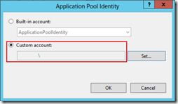 Deployment Webservice - Advanced Settings - Application Pool Identity