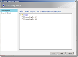 Windows Deployment Wizard - Task Sequence - Deploy only