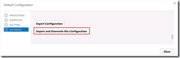 Default Configuration - Advanced - Import and Overwrite this Configuration