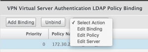 VPN Virtual Server Authentication LDAP Policy Binding